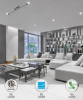 4 Inch Slim Recessed LED Ceiling Lights With Junction Box 9W 800 Lumen 5000K Daylight CRI90 Dimmable Aluminum in living room