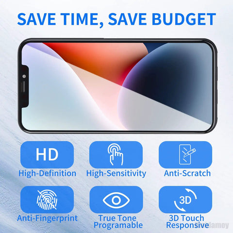 IPhone XR 6.1 Inch Screen Replacement Kit With Earpiece And Proximity Sensor, LCD Display And 3D Touch Digitizer Front Assembly