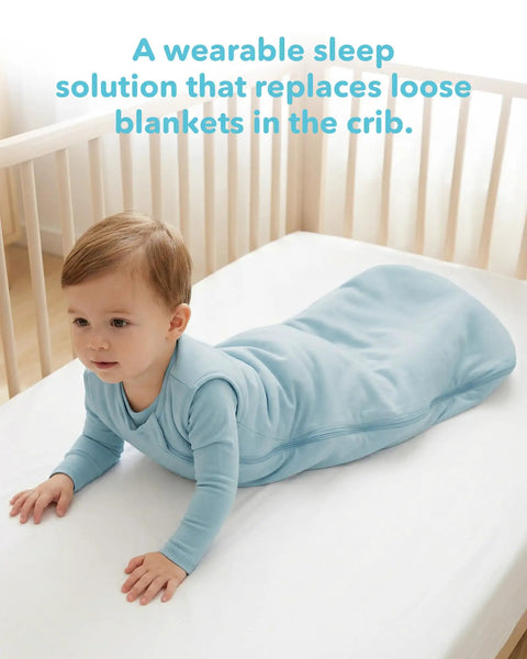 Baby in Soft Breathable Viscose Bamboo Sleep Sack For Babies 6 12 18 Months One TOG Wearable Blanket With Two Way Zipper Slate Color