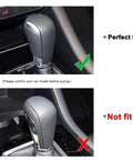 Mazda gear shift knob cover trim fit comparison for CX5 CX9 CX3 6 3 models with carbon fiber style decoration.