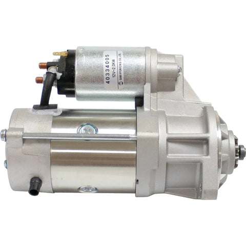 12V 9 Tooth Starter Replacement For New Holland Boomer Tractors MT40006954 MT40334005 side view close-up of starter housing