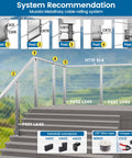 Diagram of 500 Ft One Eighth Inch Stainless Steel Cable Railing Kit T316 With 7x7 Wire Rope And 1800 Lb Breaking Strength assembly
