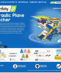 Box of 2in1 Hydraulic Paper Airplanes And Darts Launcher STEM Toy For Kids Ages 6 To 14, showcasing contents and features.