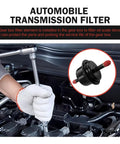Auto Transmission Filter Inline Oil Grid Replacement For Honda, High Density Filter Net, Tough Built And Easy Install, Durable Forged Construction, Replaces Part No 25430 PLR 003 Black 1 Pack installed in engine bay