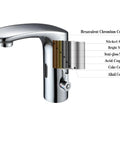 All-In-One Touchless Faucet With Polished Chrome Finish, Hands-Free Flow, Temperature Control Dial, material layers shown