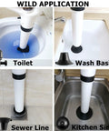 Heavy Duty Air Plunger For Toilet And Drain Unclogger With 80 Psi Power used in toilet, wash basin, sewer line, and kitchen sink