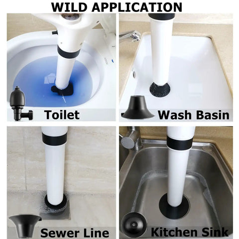 Heavy Duty Air Plunger For Toilet And Drain Unclogger With 80 Psi Power used in toilet, wash basin, sewer line, and kitchen sink