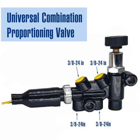 Beefed Up Universal Brake Proportioning Valve And Mounting Bracket Line Kit With Adjustable Dial Control compatible with Wilwood style.