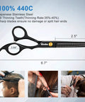 Pro Hair Cutting Scissors Set For Barbers And Salons, 10 Piece Kit, black Japanese steel thinning shears