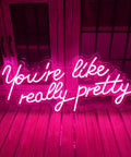 You Are Really Pretty Pink Led Neon Sign For Indoor Bedroom Decor Wall Art Backdrop 25.5x11.8 Inches Flexible Silicone Neon Light