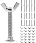 Badass M5 Replacement Bolts And Butterfly Nuts For Dog Crate Repairs Featuring Slick Steel Fasteners That Actually Grip Tight For Kennel Fixes And Cat Cage Upgrades No Cap, with silver steel bolts and wing nuts.