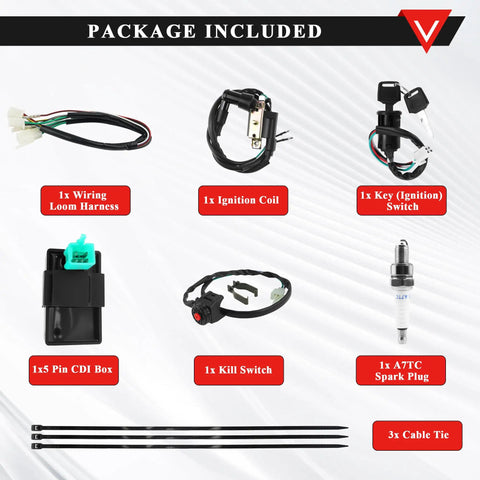 Kick Start Wiring Harness Kit With Stator For 50cc To 140cc Pit Dirt Bikes And ATVs CDI Coil Spark Plug Magneto Assembly items displayed