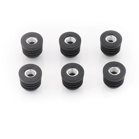 10 Pack Thread Tube Plugs For Furniture Legs With M8 Screw Holes, Black Plastic Round Nut Plugs, 0.866 Inch Diameter
