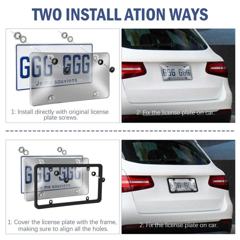 Two Pack License Plate Protectors For Front And Rear Plates ABS Matte Clear Shield With Screws Caps installation guide