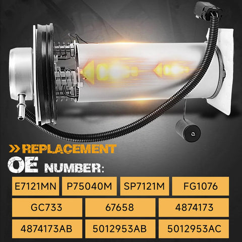 Jeep Cherokee Fuel Pump Module Assembly With Sending Unit 1997 1998 1999 2000 2001 2.5L 4.0L Gas Replacement E7121MN P75040M