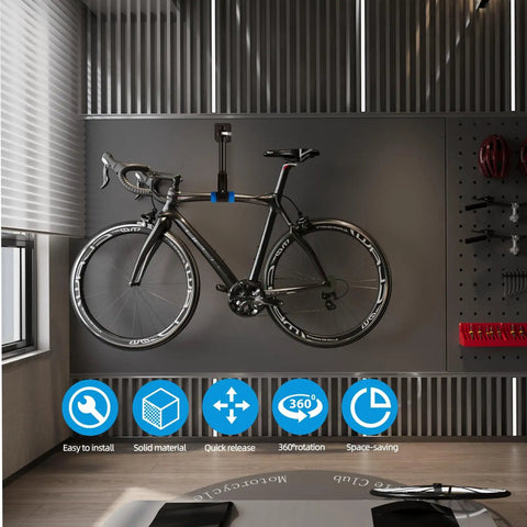 Wall Mounted Bike Repair Stand With Swivel Clamp, Easy Install, Bench Style Work Stand For Road And Mountain Bikes, Stable Pro Grade Maintenance Rack For Home Garage, Durable Clamp System And Quick Adjustments