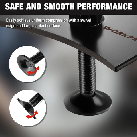 Close-up of Brake Pad Spreader And Caliper Tool For Cars And Light Trucks showcasing 360 Degree Swivel Joint and piston compressor.