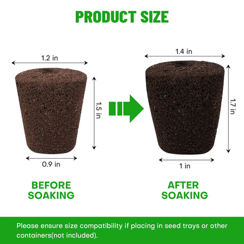 Seed Starter Plugs Pack 50 Pcs Germination Boosters With Organic Peat And Coco Coir Rooting Sponges size change after soaking