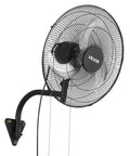18 Inch Wall Mount Oscillating Fan With 3 Speed Settings, Long Reach Airflow Up To 29.5 Feet, Adjustable Tilt, Industrial Grade, black