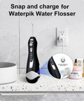 Charger For Waterpik Water Flosser WP 580 582 583 587 Cordless Advanced 2.0 Replacement Quick Charge Dock displayed on counter