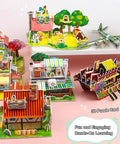 Image showing a colorful variety of foam puzzles, including a dragon boat, from the Dragon Boat Jigsaw Puzzle Science Kit For Kids Ages 8 And Up.
