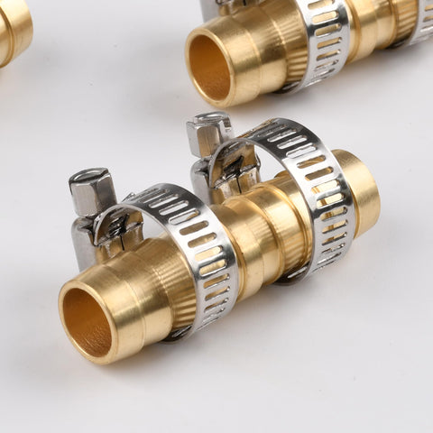 Brass Hose Joiner Repair Kit 3 Pack Half Inch Hose Mender With Stainless Steel Clamps Leakproof Barbed Coupler For Garden Hose Repair