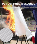 Heavy Duty Fire Safety Blanket That Stands Up To 1076 Fahrenheit, 580 Celsius, A Real Fire Suppression Shield For Home Kitchen School