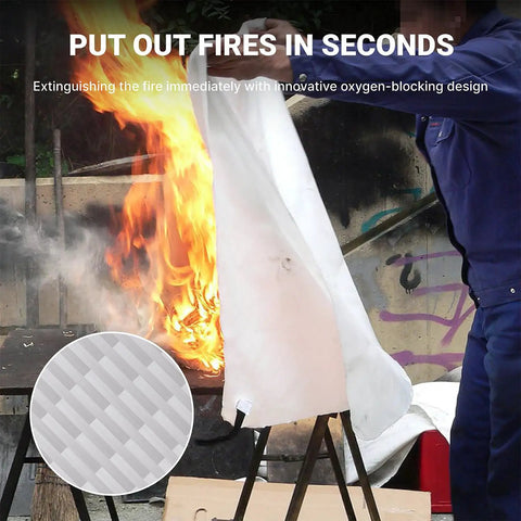 Heavy Duty Fire Safety Blanket That Stands Up To 1076 Fahrenheit, 580 Celsius, A Real Fire Suppression Shield For Home Kitchen School