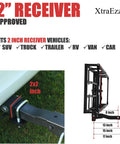 Beefy 2 Bike Hitch Rack And Foldable Cargo Carrier For E Bikes, showcasing 2 inch receiver compatibility with SUVs, trucks, and RVs.