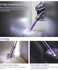 Illustration of LED Light Pipe Crevice Tool Replacement For Dyson V7 V8 V10 V11 Vacuum Cleaners in use on floor and car gaps