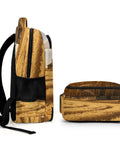Side view of Vintage Barn Tractor Wheat Farm Print Unisex Daypack with Extra Large Capacity Durable Polyester Travel Backpack