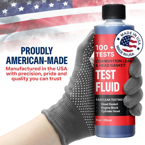 Combustion Leak and Head Gasket Test Kit With 8 Oz Leak Detection Fluid Over 100 Tests Includes Tester and Nozzle Made in USA