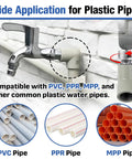 Essential 3 Pcs PVC Pipe Threader Tool Set For Quick Plumbing Repairs Upgraded Mixed Design includes PVC, PPR, MPP pipe images.