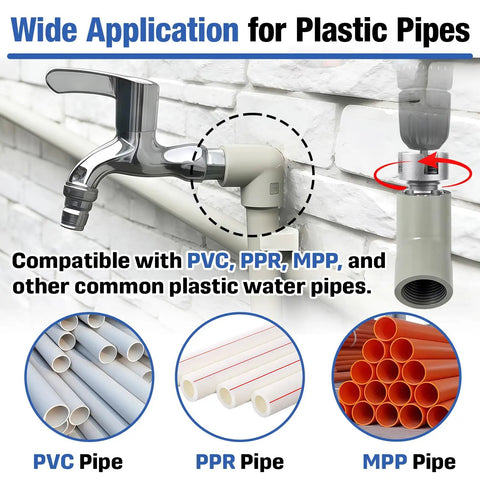 Essential 3 Pcs PVC Pipe Threader Tool Set For Quick Plumbing Repairs Upgraded Mixed Design includes PVC, PPR, MPP pipe images.