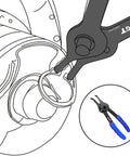 14 Piece Snap Ring Pliers Set With Internal And External Retaining Rings Pliers Including 45 Degree And 90 Degree Bent And Straight Tips Plus Hook And Pick Tools Heavy Duty Removal Kit With Storage Case And Gloves, pliers used on retaining ring and tool inset