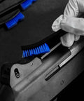 Using blue nylon brush from Six Pack Double Ended Gun Cleaning Brushes Set With Brass And Nylon Bristles All Purpose Cleaning Kit