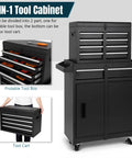 Badass Rolling Tool Chest With Five Jumbo Drawers Adjustable Shelf And Detachable Cabinet For Zero Sweat Garage Organization That Glides Everywhere Super Sturdy And Built To Last, showing detachable tool cabinets and jars.
