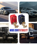 Smart Copper Battery Clamps With Quick Release No Fuss On Off For A Secure Connection Water And Dust Resistant Car Battery Clamps Universal Fit Durable Car Accessories Easy Install shown with various cars in background
