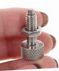 Rock Solid Pack Of Two Stainless Steel Self Locking Pins With Knurled Handles And Retractable Spring Plungers For Toolbox quick release indexing lock held in hand