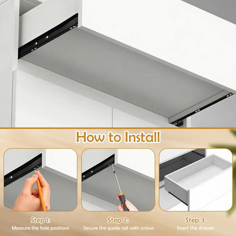 Installation of Bottom Mount Drawer Slides Iron Drawer Glides With Smooth Opening And Closing for cabinet use.
