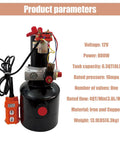 Dinenovate 12V Small Hydraulic Power Unit 800W Single Valve Pump Station With 6L Tank. Iron and copper build, 16MPa pressure.