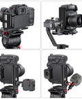 Versatile DSLR L Bracket For Quick Portrait To Landscape Swaps With Quick Release Plate Pro Grade Stabilizer on camera