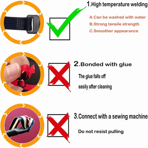 Comparison of high temperature welding, glue bonding, and sewing for 4 Pack Adjustable No Slip Eyeglasses Strap Retainer quality