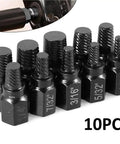 Must Have 10-Piece Alloy Screw Extractor Kit For Removing Stripped Bolts And Damaged Screws With Easy Out Drill Bits That Grip Like A Boss, 10pcs