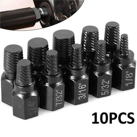 Must Have 10-Piece Alloy Screw Extractor Kit For Removing Stripped Bolts And Damaged Screws With Easy Out Drill Bits That Grip Like A Boss, 10pcs