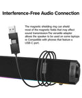 Immersive RGB Gaming Desktop Speakers With 3 Customizable Sound Modes, USB-C adapter and magnetic shielding ring displayed