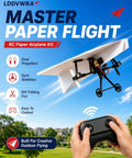 Remote Control Paper Airplane Kit With Motor Powered Flight Gyro Stabilizer foldable DIY aircraft with dual propellers outdoors