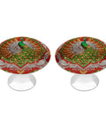 Two Pack Round Golden Tribal Pattern Cabinet Knobs With Screws Stainless Steel Hardware For Kitchen Cabinets Cupboards Drawers