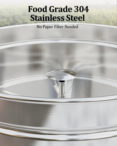 Top view of Party-Ready 18L Coffee Urn That Delivers Up To 120 Cups Per Hour, Stainless Steel Beverage Dispenser showcasing stainless interior.