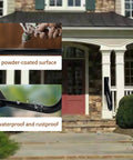 Heavy Duty Outdoor Stair Handrail Wall Mount 27.5 Inch U Shaped Metal Grab Bar For 1 To 3 Steps on house porch